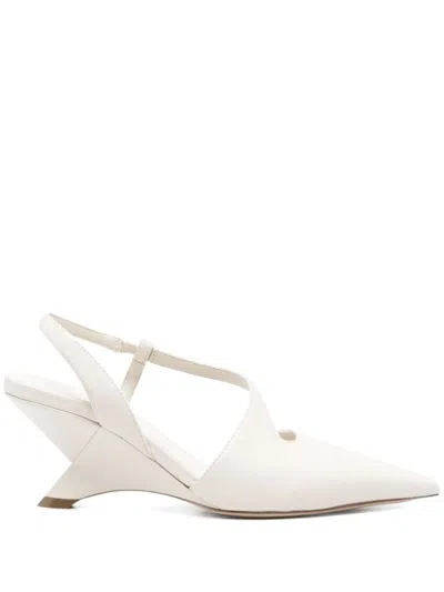 VIC MATIE OFF WHITE POINTED TOE HEELS