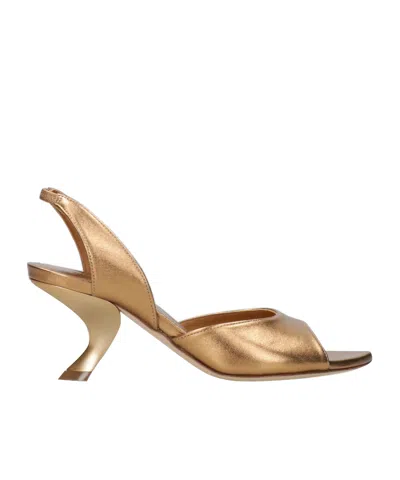 Vic Matie Open-toe Leather Sandals In Brown