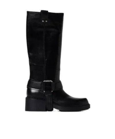 Vic Matie Pampas Calf-calf Length Boots In Black