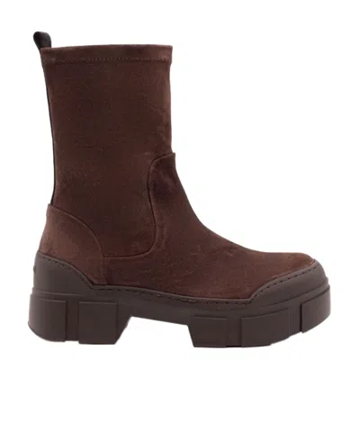 Vic Matie Platform Ankle Boots In Brown