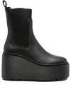 Vic Matie Elodie 101 High Heels Ankle Boots In Black Leather In Black