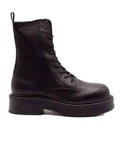 Vic Matie Platform Lace-up Ankle Boots In Black