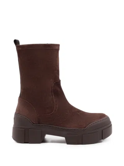 Vic Matie Platform Lug-sole Ankle Boots In Brown