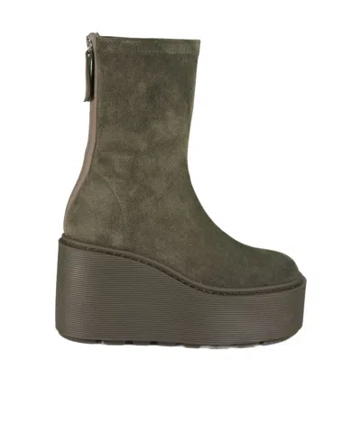 Vic Matie Platform Zip-up Boots In Green
