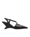 Vic Matie Swan Cut Out-detail Slingback Heels In Black