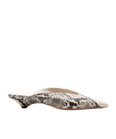 Vic Matie Pointed Kitten Heel Mules In Neutral