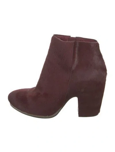 Pre-owned Vic Matie Ponyhair Boots In Burgundy