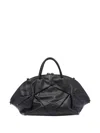 Vic Matie Quilted-panel Calfskin Tote Bag In Black