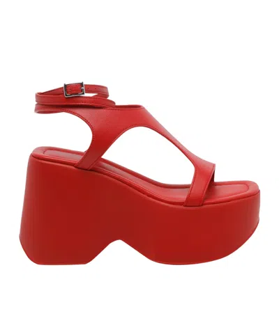 Vic Matie Round-toe High-heeled Sandals In Red