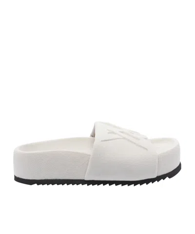 Vic Matie Round Toe Platform Sandals In White