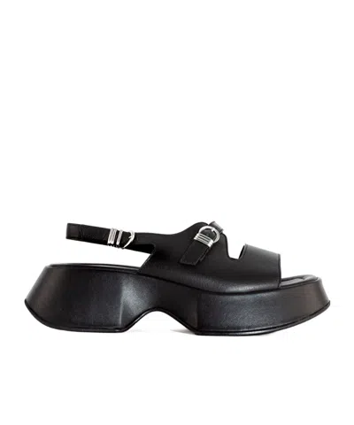 Vic Matie Round-toe Sandals In Black