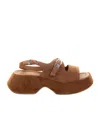 Vic Matie Vic Mati Sandalo Platform In Suede In Brown
