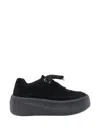 Vic Matie Round-toe Suede Sneakers In Black