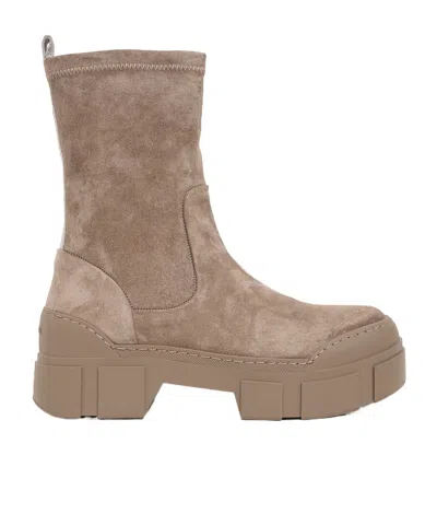 Vic Matie Round-toe Ankle Boots In Brown