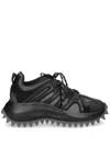Vic Matie Split Sneakers In Rubberized Calfskin And Technical Fabric In Black