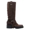 Vic Matie Saddle Calf-length Boots In Brown