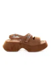 Vic Matie Vic Mati Sandalo Platform In Suede In Brown