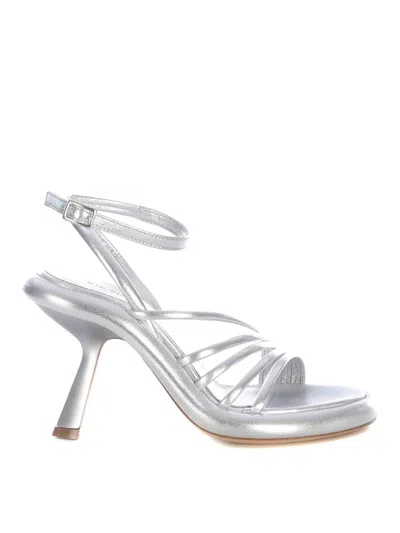 Vic Matie Nappa Sandals In Silver