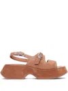 Vic Matie Round-headed Sandals With Platform Soles In Brown