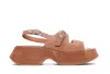 Vic Matie Round-headed Sandals With Platform Soles In Beige