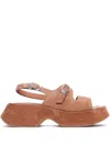 Vic Matie Round-headed Sandals With Platform Soles In Brown
