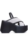 Vic Matie Platform Sandals In White / Black