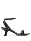 Vic Matie Sculpted-heel Leather Sandals In Schwarz