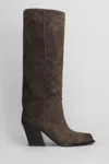 Vic Matie Sense 351 Texan Boots In Taupe Suede In Brown