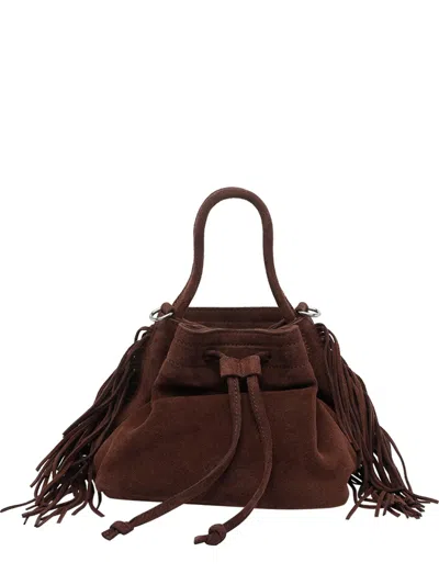 Vic Matie Sense Fringe-detail Shoulder Bag In Brown