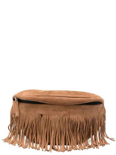 Vic Matie Sense Fringe-trimmed Belt Bag In Animal Print