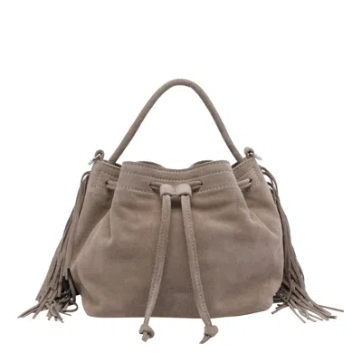 Vic Matie Fringed Suede Tote Bag In Gray