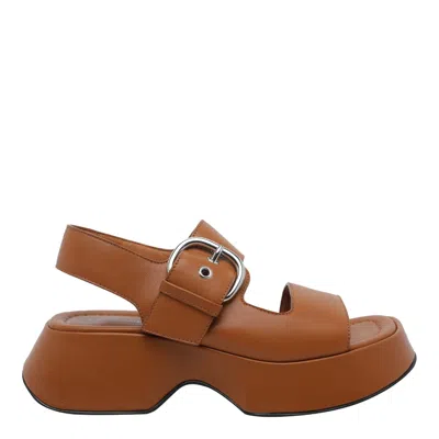 Vic Matie Thelma Sensory Leather Sandals In Brown