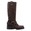 Vic Matie Saddle Calf-length Boots In Brown