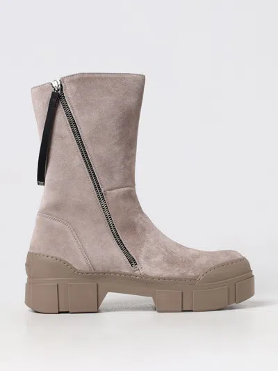 Vic Matie Taupe Brown Calf Suede Roccia Boots In Beige