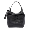 Vic Matie Leather Shoulder Bag In Black
