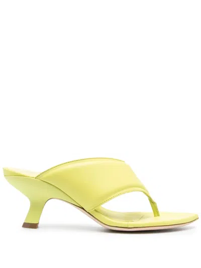 Vic Matie 60mm Leather Mule Sandals In Green