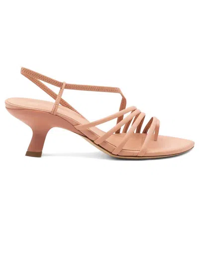 Vic Matie Slash Sandals In Soft Pink Nappa