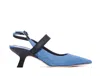 Vic Matie Bonbon Pumps In Denim With Elastic In Denim