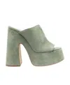 Vic Matie Open-toe 140mm Suede Mules In Gray