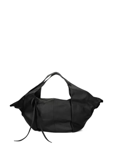 Vic Matie Slouchy Leather Tote Bag In Black