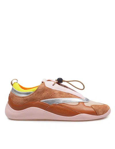 Vic Matie Sneakers In Multicolor Split Leather And Leather
