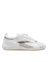 Vic Matie Sneakers In Split Leather And Leather Color White And Silver In White