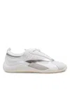 Vic Matie Sneakers In Split Leather And Leather Color White And Silver In White