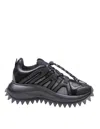 Vic Matie Split Sneakers In Rubberized Calfskin And Technical Fabric In Multicolor