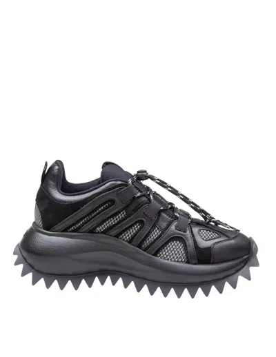 Vic Matie Split Sneakers In Rubberized Calfskin And Technical Fabric In Multicolor