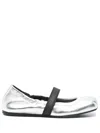 Vic Matie Square Closed Ballet Flats In Silver
