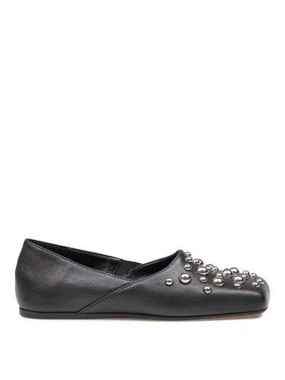 Vic Matie Square Closed Square Pantafola In Leather