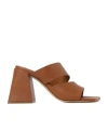 Vic Matie Square Toe High Heel Sandals In Brown