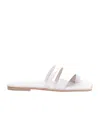 Vic Matie Square Toe Simple Sandals In White