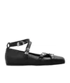 Vic Matie Square-toed Flats In Black